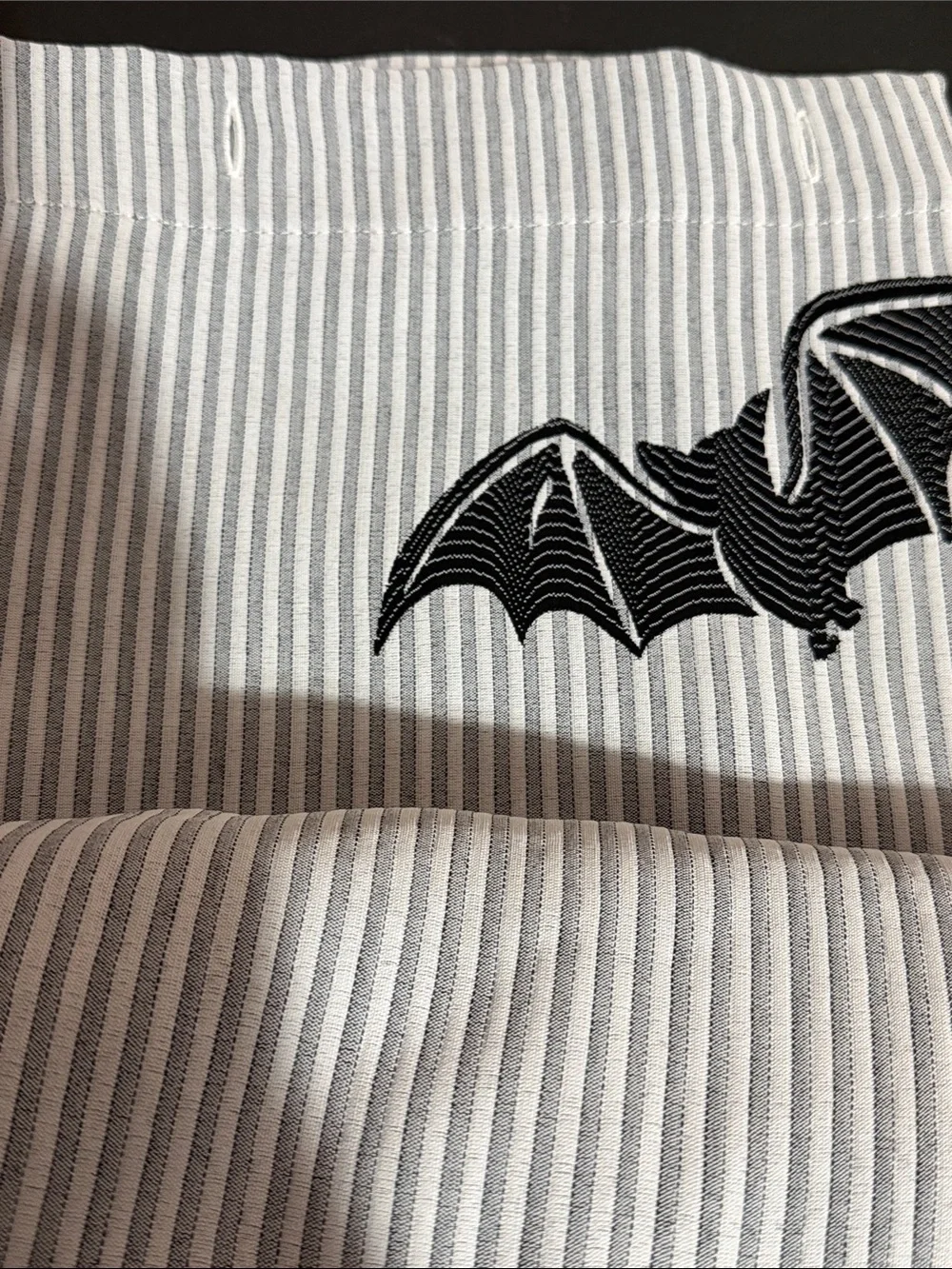 Envogue Halloween embroidered bat shower curtain 72”